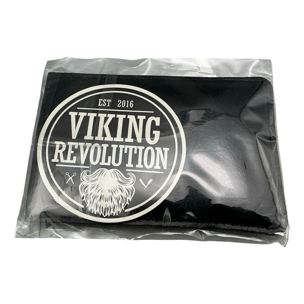 Viking Revolution Wooden Beard Comb with Faux Leather Case Dual Action Teeth NEW